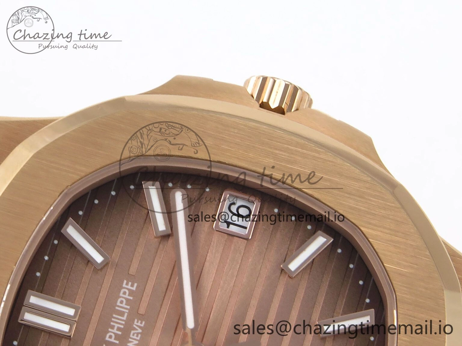 Nautilus 5711 1R RG 3KF 1:1 Best Edition Brown Textured Dial on RG Bracelet A324 Super Clone V Refined 8710