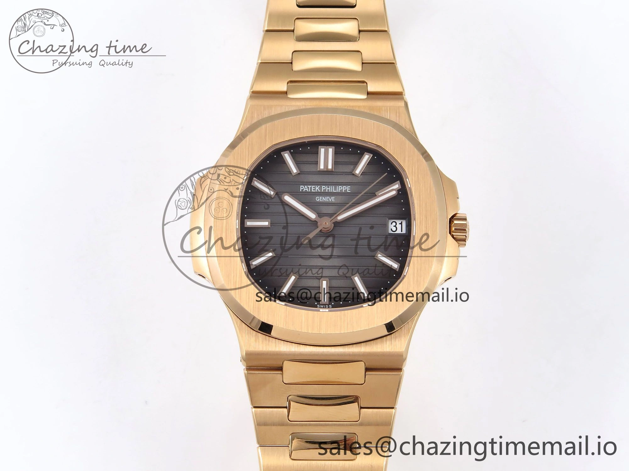 Nautilus 5711 1R RG 3KF 1:1 Best Edition Gray Textured Dial on RG Bracelet A324 Super Clone UrbanChic 8711