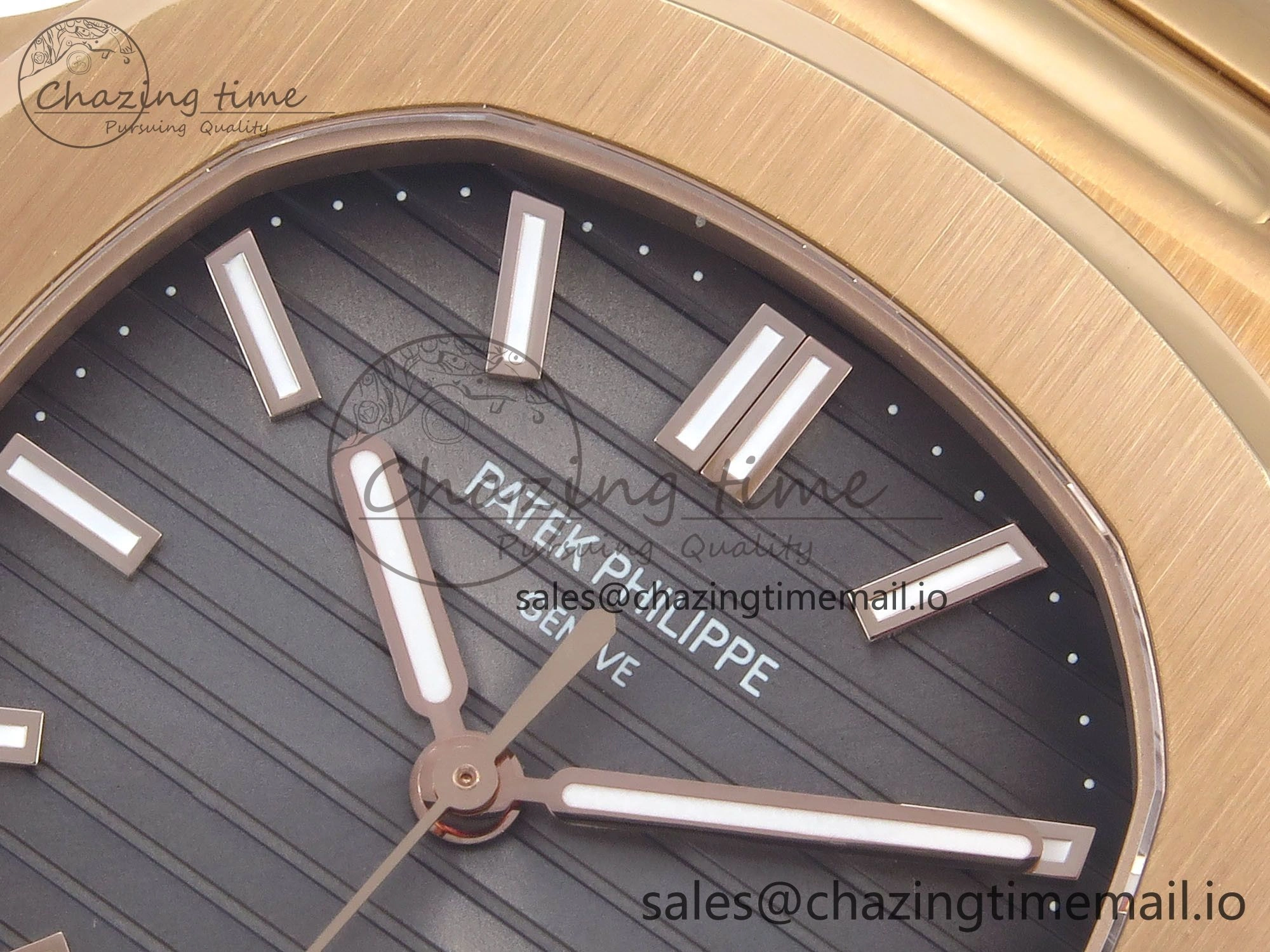 Nautilus 5711 1R RG 3KF 1:1 Best Edition Gray Textured Dial on RG Bracelet A324 Super Clone UrbanChic 8711