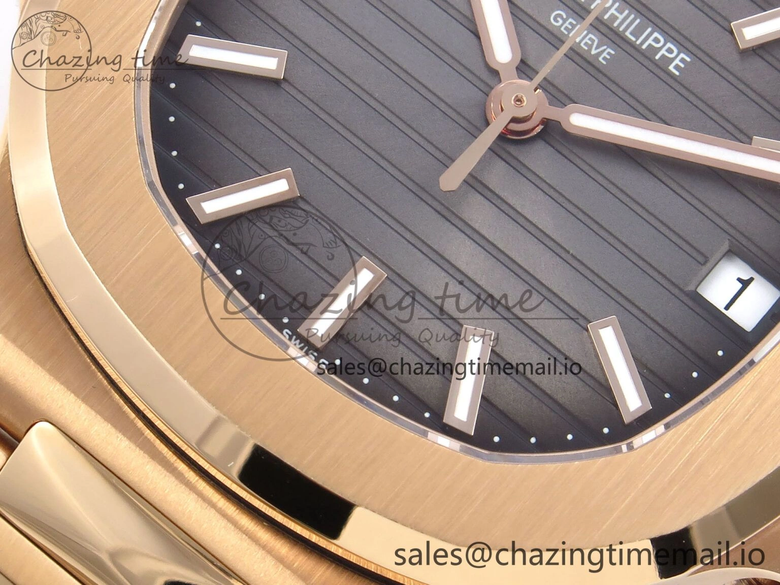 Nautilus 5711 1R RG 3KF 1:1 Best Edition Gray Textured Dial on RG Bracelet A324 Super Clone UrbanChic 8711