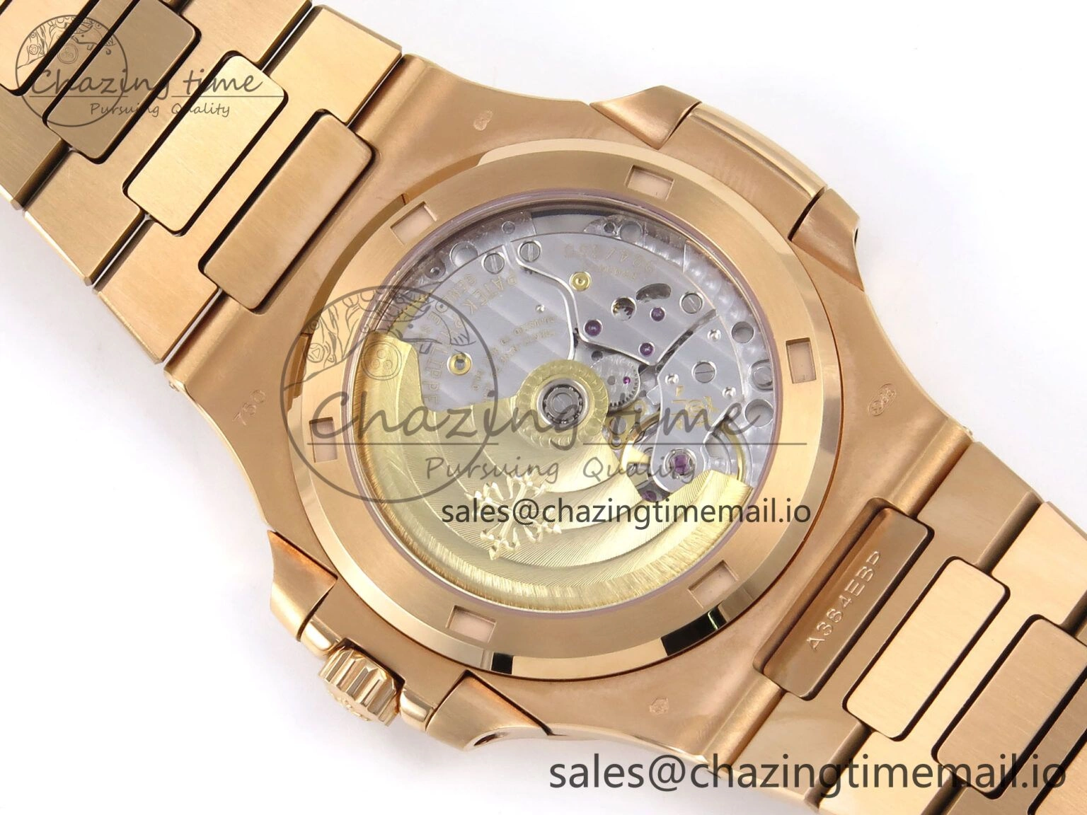 Nautilus 5711 1R RG 3KF 1:1 Best Edition Gray Textured Dial on RG Bracelet A324 Super Clone UrbanChic 8711