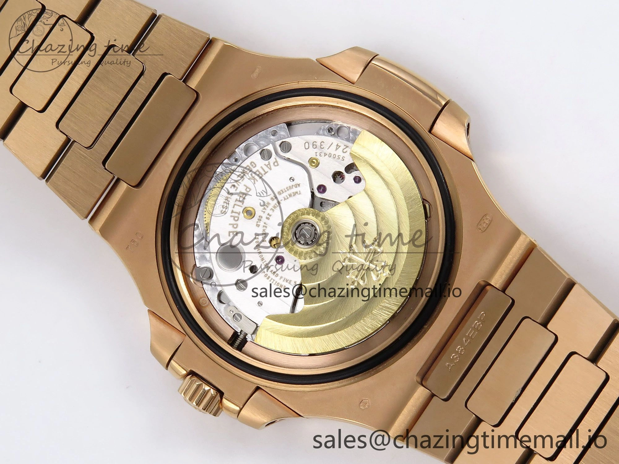 Nautilus 5711 1R RG 3KF 1:1 Best Edition Gray Textured Dial on RG Bracelet A324 Super Clone UrbanChic 8711