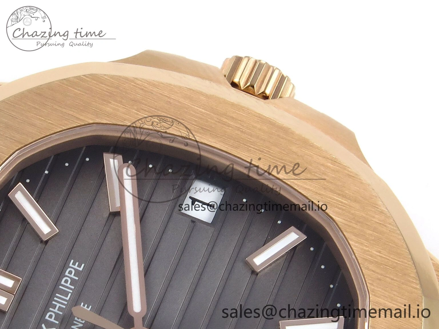 Nautilus 5711 1R RG 3KF 1:1 Best Edition Gray Textured Dial on RG Bracelet A324 Super Clone UrbanChic 8711
