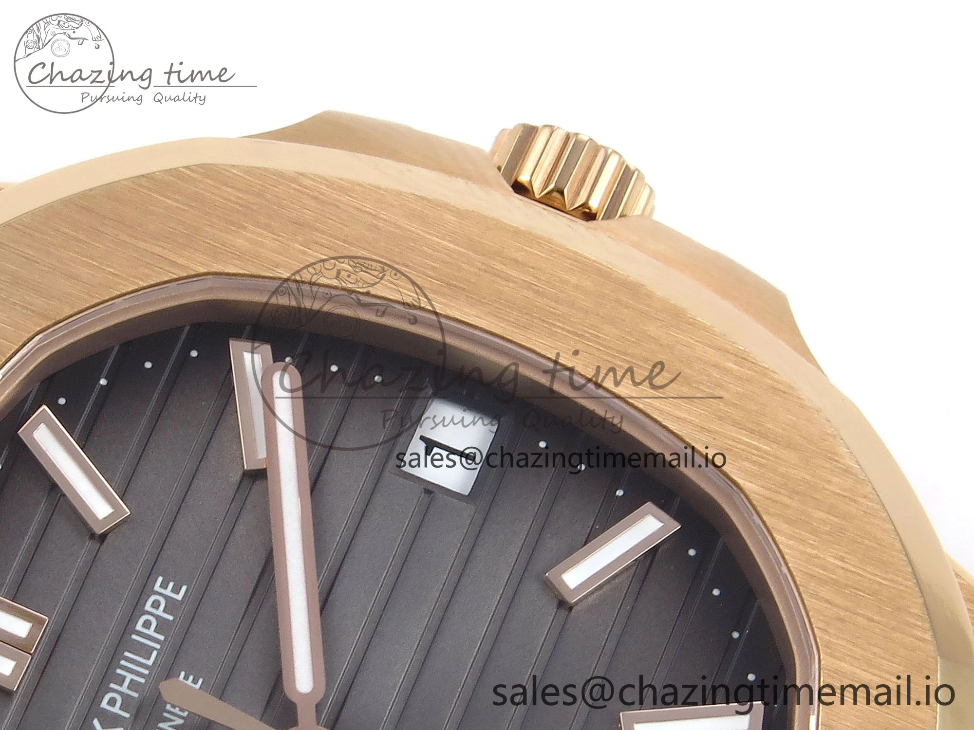 Nautilus 5711 1R RG 3KF 1:1 Best Edition Gray Textured Dial on RG Bracelet A324 Super Clone UrbanChic 8711