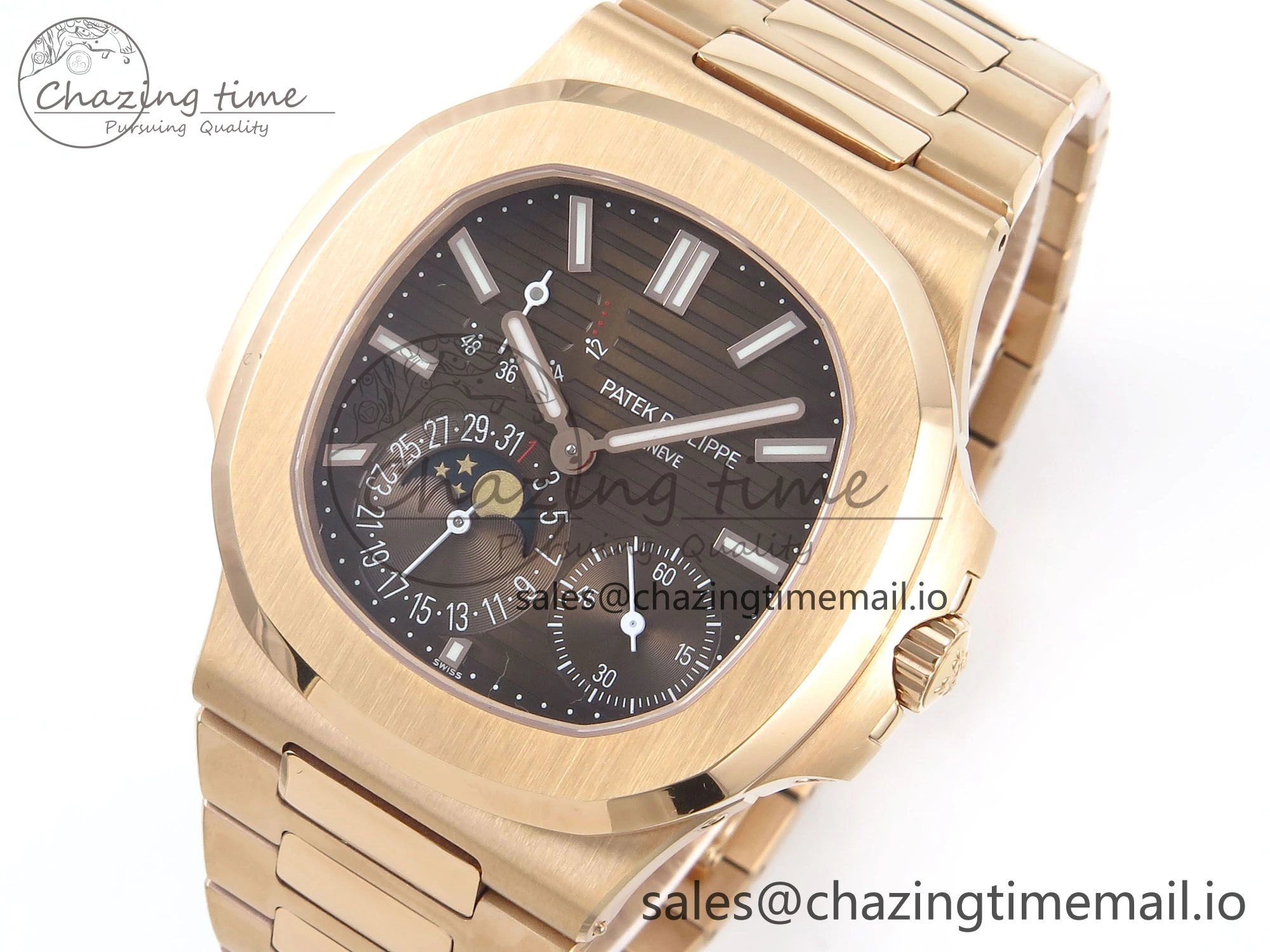 Supportive Nautilus 5712 RG OMEF 1:1 Best Edition Brown Dial on RG Bracelet A240 Super Clone 8666