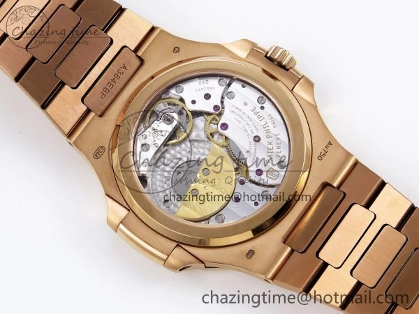 Nautilus 5712 RG PPF 1:1 Best Edition Brown Dial on RG Bracelet A240 Super Clone V Minimalist 8761