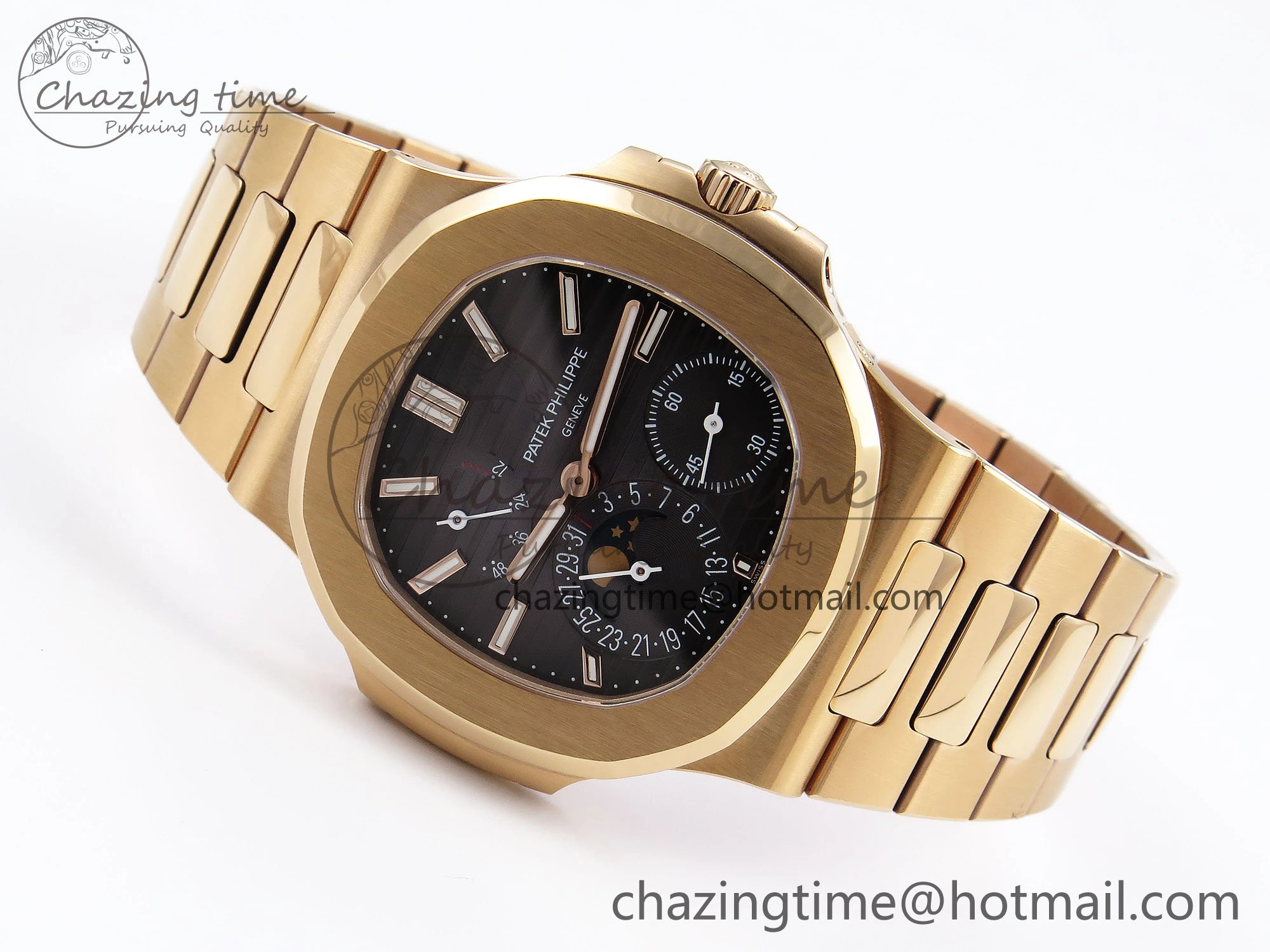 Nautilus 5712 RG PPF 1:1 Best Edition Brown Dial on RG Bracelet A240 Super Clone V Minimalist 8761