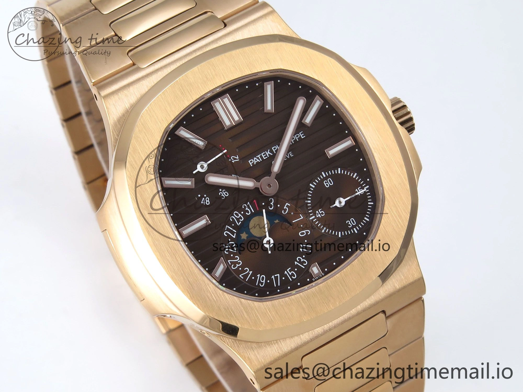 Lightweight Nautilus 5712 RG PPF 1:1 Best Edition Brown Dial on RG Bracelet A240 Super Clone V 8672