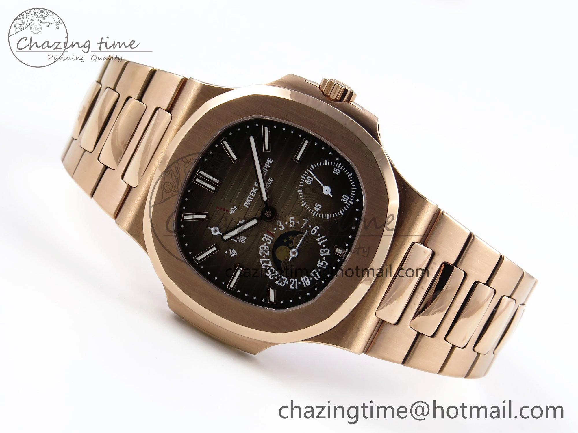 Nautilus 5712 RG PPF 1:1 Best Edition Brown Dial on RG Bracelet A WeatherProof 8762