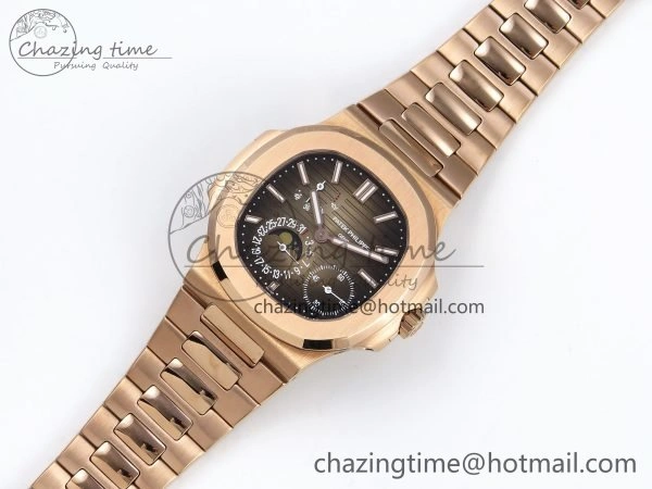 Nautilus 5712 RG PPF 1:1 Best Edition Brown Dial on RG Bracelet A WeatherProof 8762