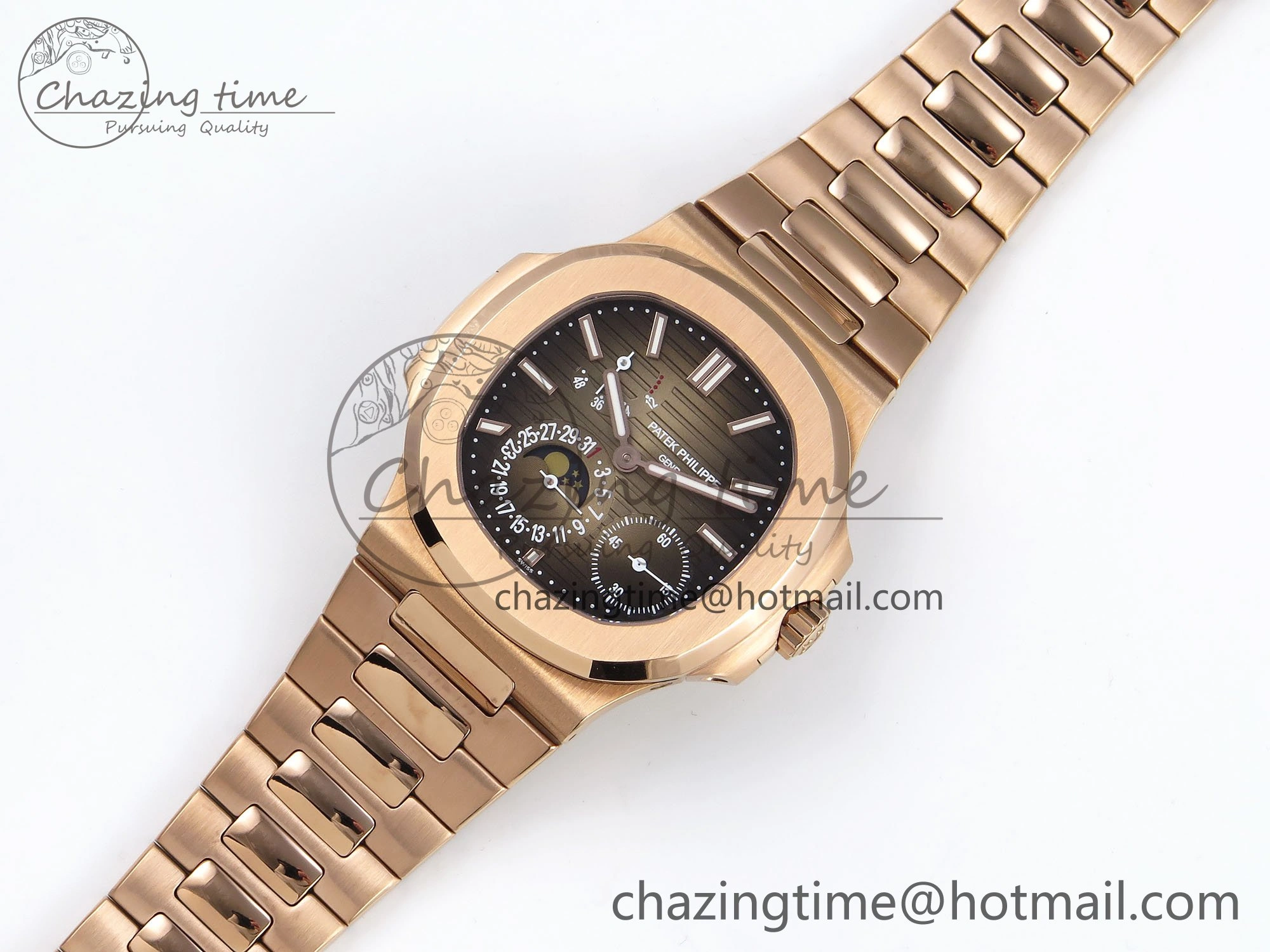 Nautilus 5712 RG PPF 1:1 Best Edition Brown Dial on RG Bracelet A WeatherProof 8762