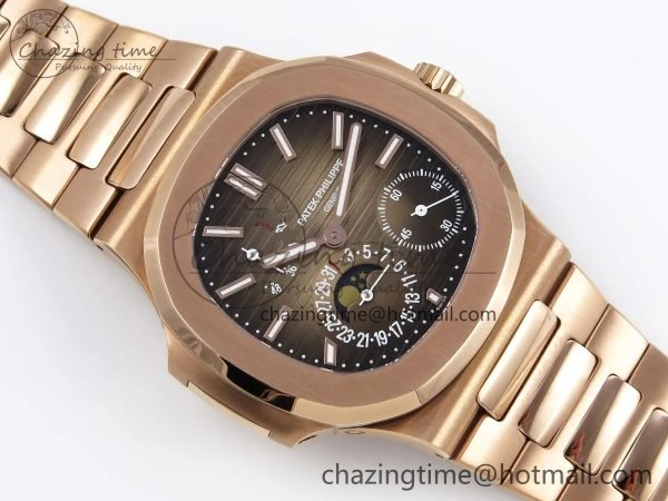 Nautilus 5712 RG PPF 1:1 Best Edition Brown Dial on RG Bracelet A WeatherProof 8762