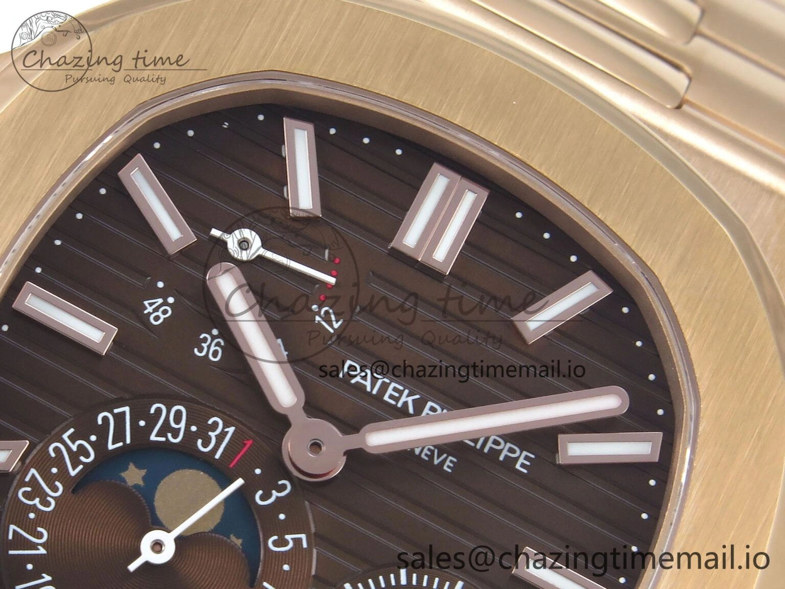 Nautilus 5712 RG PPF 1:1 Best Edition Brown Dial on RG Bracelet PPF240 Super Clone V4+ Practical 8657