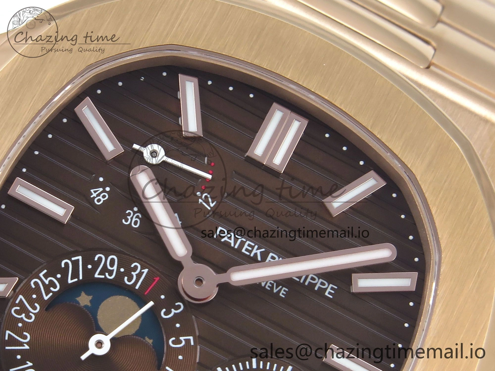 Nautilus 5712 RG PPF 1:1 Best Edition Brown Dial on RG Bracelet PPF240 Super Clone V4+ Practical 8657