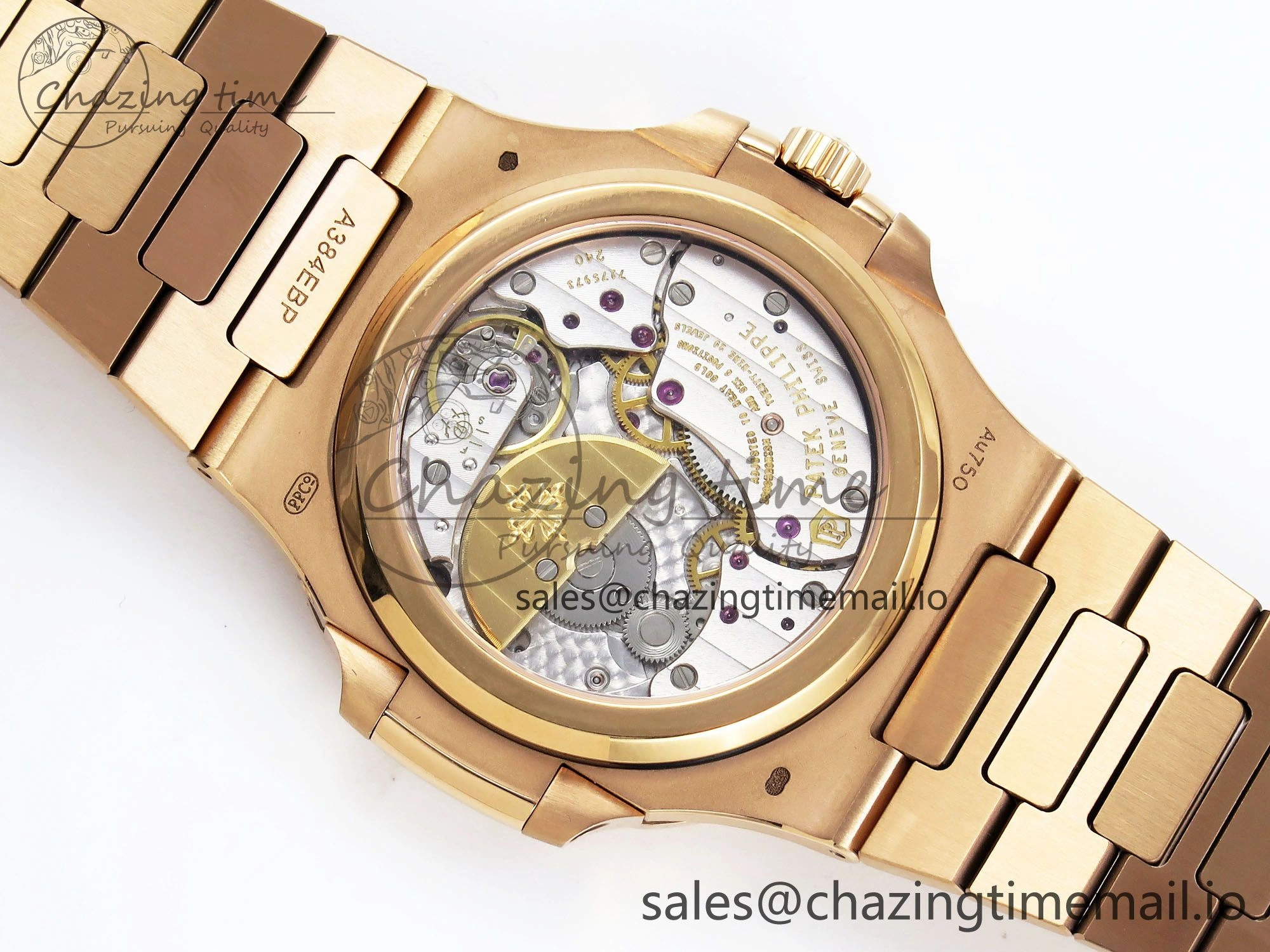 Nautilus 5712 RG PPF 1:1 Best Edition Brown Dial on RG Bracelet PPF240 Super Clone V4+ Practical 8657