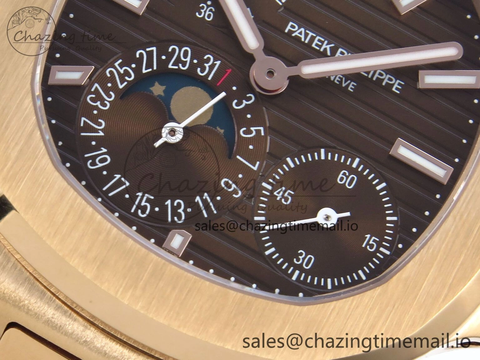 Nautilus 5712 RG PPF 1:1 Best Edition Brown Dial on RG Bracelet PPF240 Super Clone V4+ Practical 8657