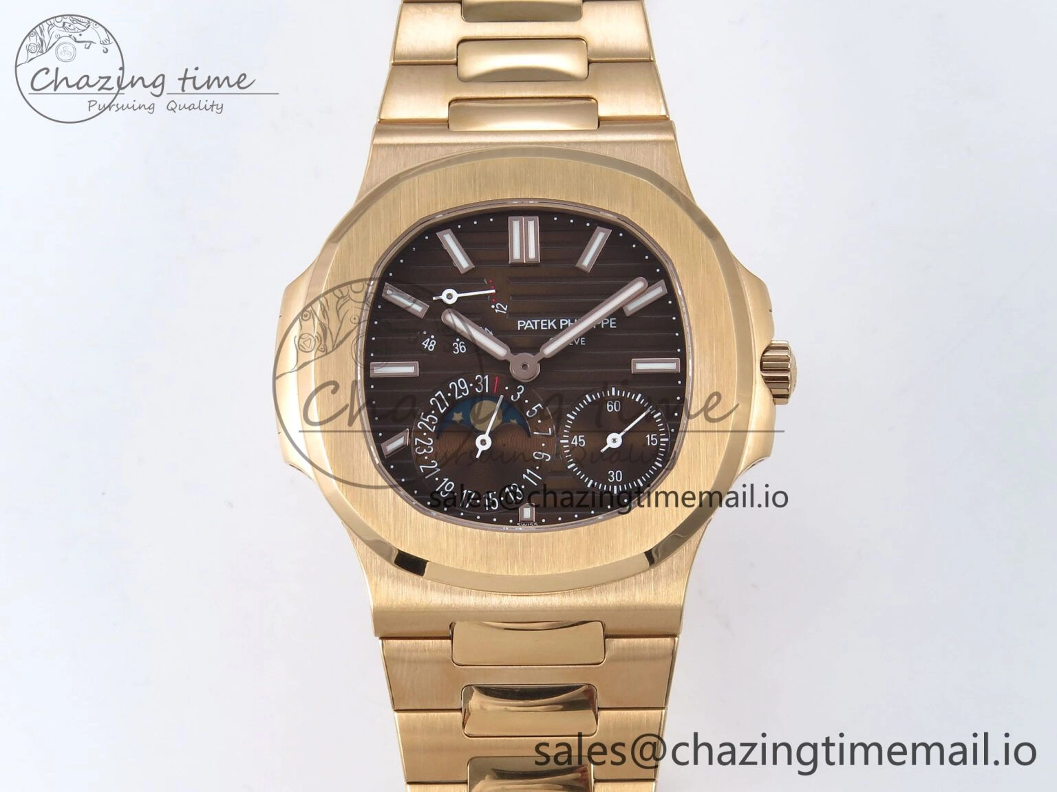 Nautilus 5712 RG PPF 1:1 Best Edition Brown Dial on RG Bracelet PPF240 Super Clone V4+ Practical 8657