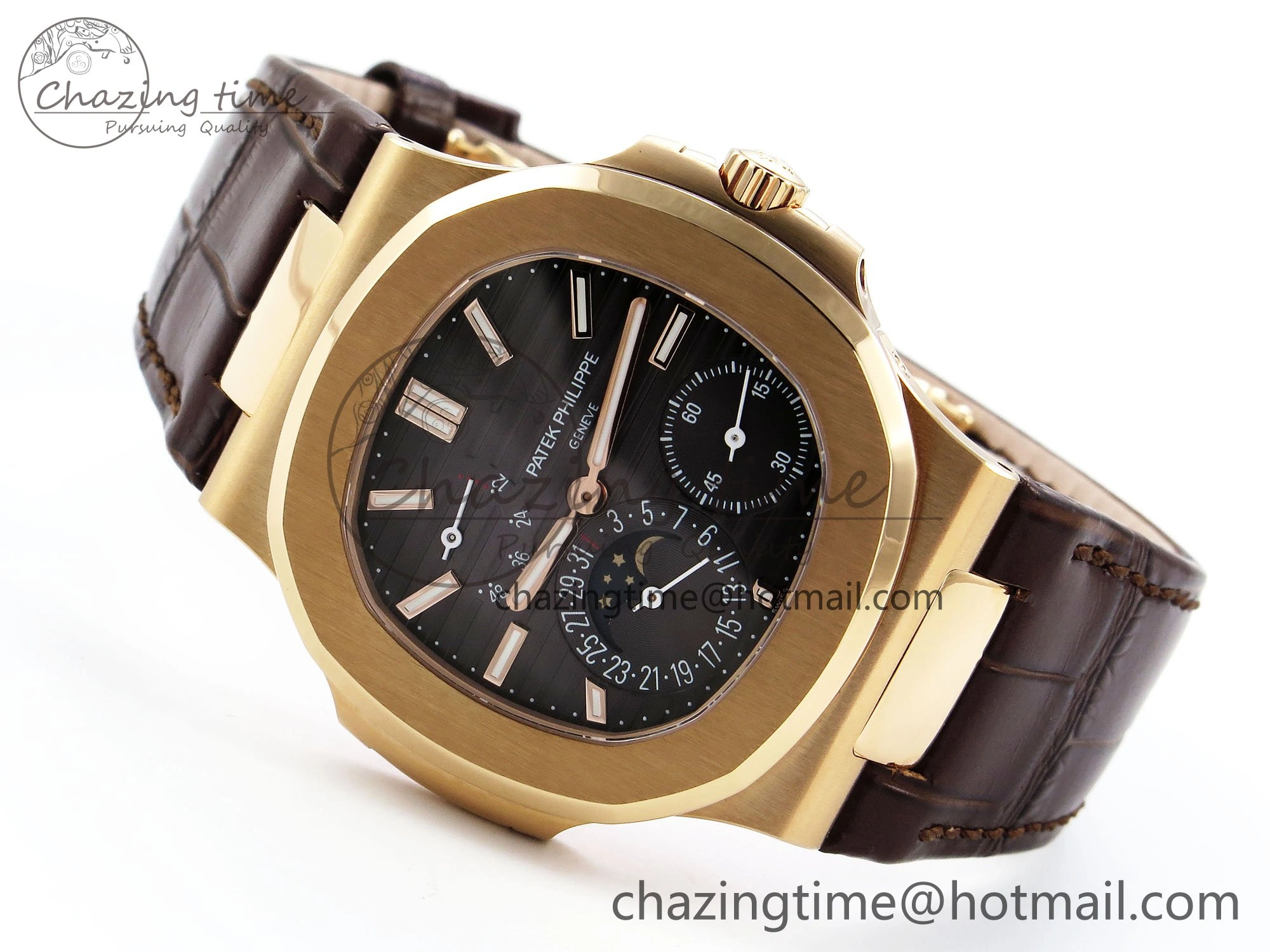 WellDesigned Nautilus 5712 RG PPF 1:1 Best Edition Gray Dial on Brown Leather Strap A240 Super Clone V 8743
