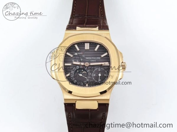 WellDesigned Nautilus 5712 RG PPF 1:1 Best Edition Gray Dial on Brown Leather Strap A240 Super Clone V 8743