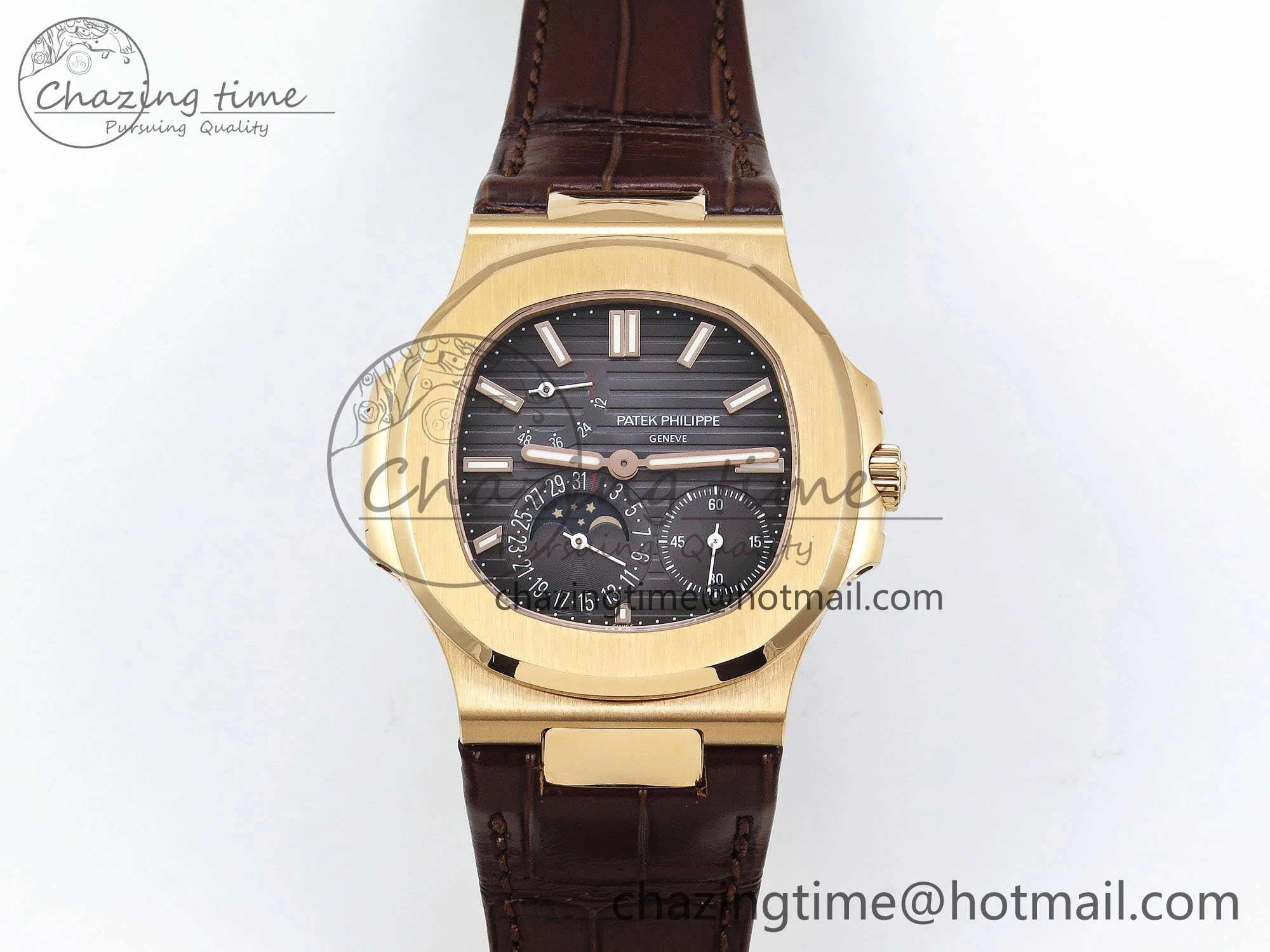 WellDesigned Nautilus 5712 RG PPF 1:1 Best Edition Gray Dial on Brown Leather Strap A240 Super Clone V 8743