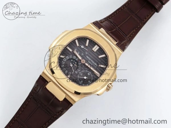 WellDesigned Nautilus 5712 RG PPF 1:1 Best Edition Gray Dial on Brown Leather Strap A240 Super Clone V 8743