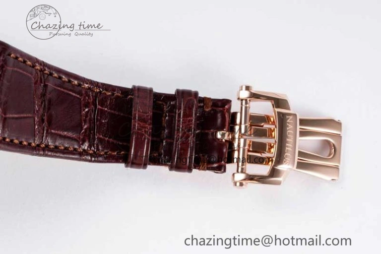 Nautilus 5712 RG PPF 1:1 Best Edition Gray Dial on Brown Leather Strap A Original 8828