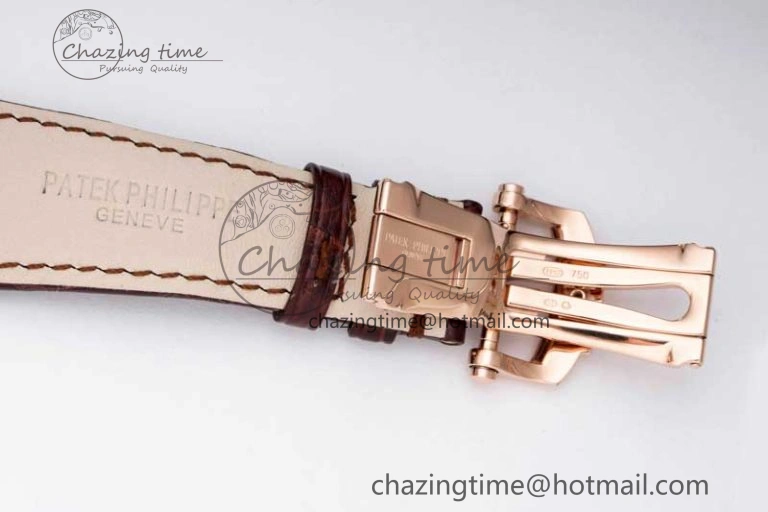 Nautilus 5712 RG PPF 1:1 Best Edition Gray Dial on Brown Leather Strap A Original 8828