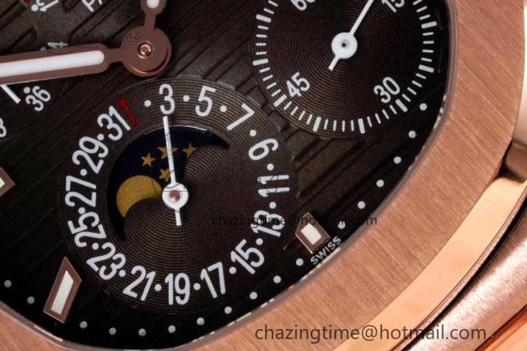 Nautilus 5712 RG PPF 1:1 Best Edition Gray Dial on Brown Leather Strap A Original 8828