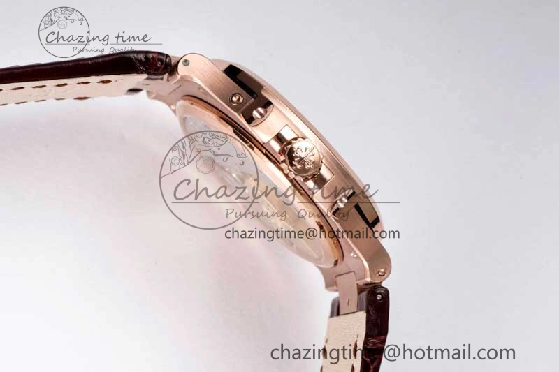 Nautilus 5712 RG PPF 1:1 Best Edition Gray Dial on Brown Leather Strap A Original 8828