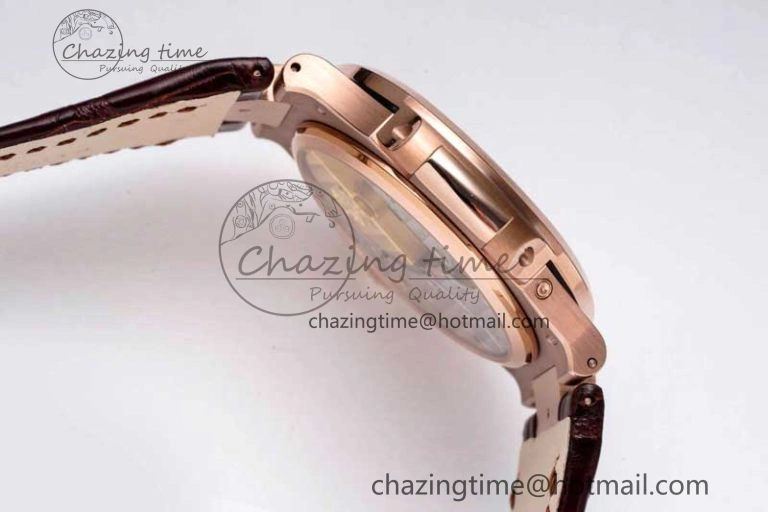 Nautilus 5712 RG PPF 1:1 Best Edition Gray Dial on Brown Leather Strap A Original 8828