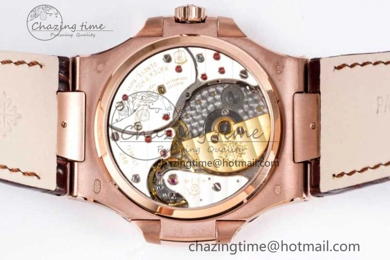Nautilus 5712 RG PPF 1:1 Best Edition Gray Dial on Brown Leather Strap A Original 8828