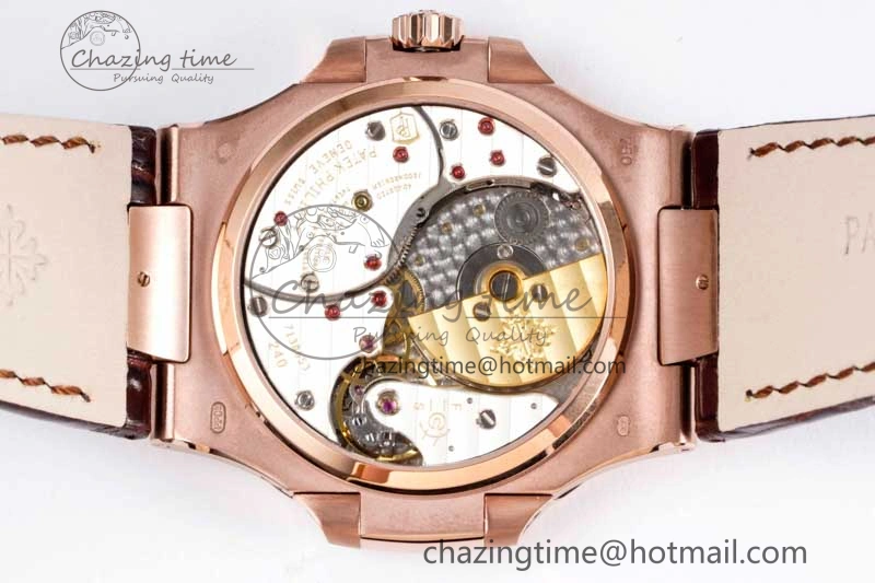 Nautilus 5712 RG PPF 1:1 Best Edition Gray Dial on Brown Leather Strap A Original 8828