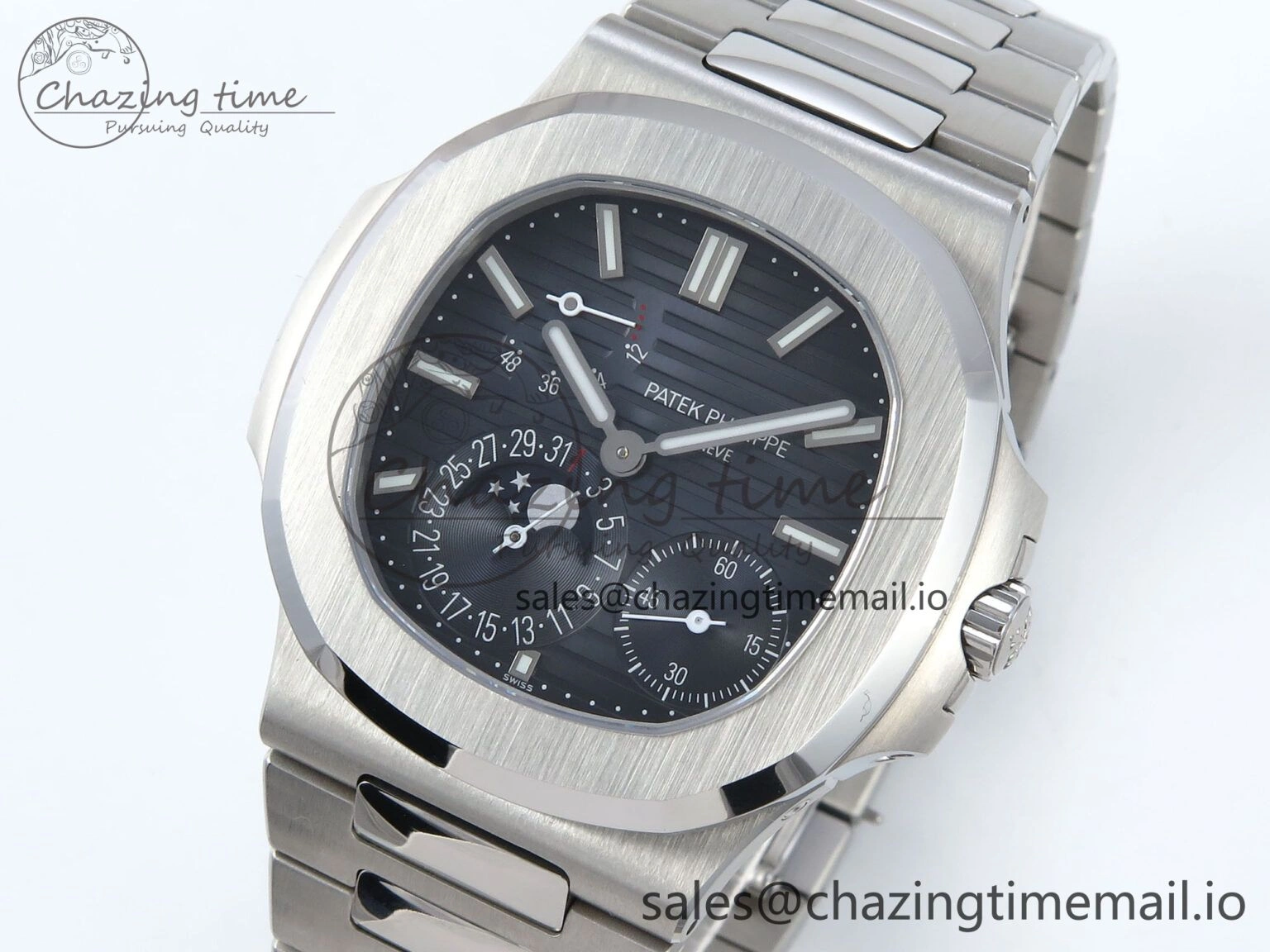 Nautilus 5712 SS OMEF 1:1 Best Edition Blue Dial on SS Bracelet A240 Super Clone Flexible 8677