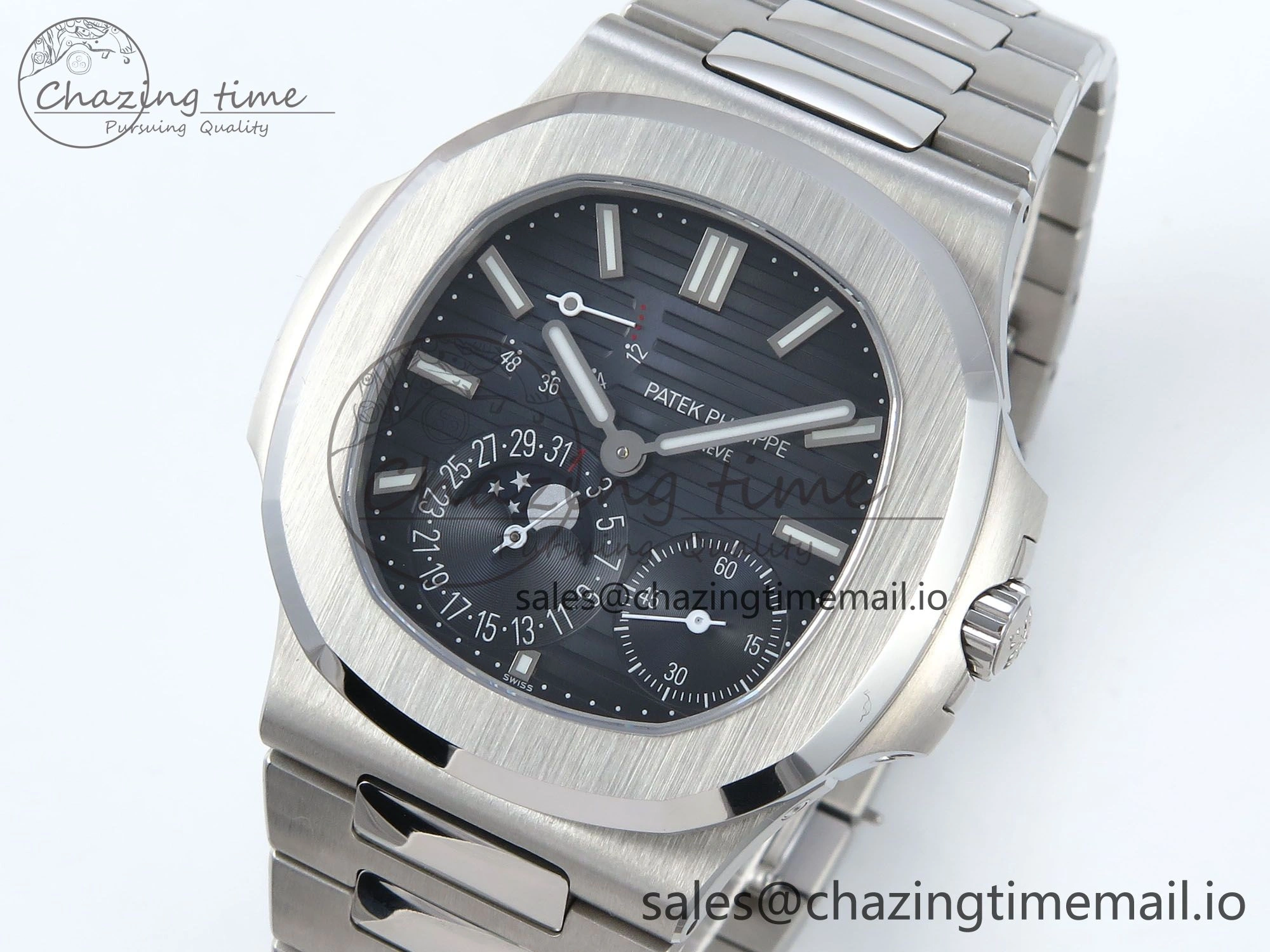 Nautilus 5712 SS OMEF 1:1 Best Edition Blue Dial on SS Bracelet A240 Super Clone Flexible 8677
