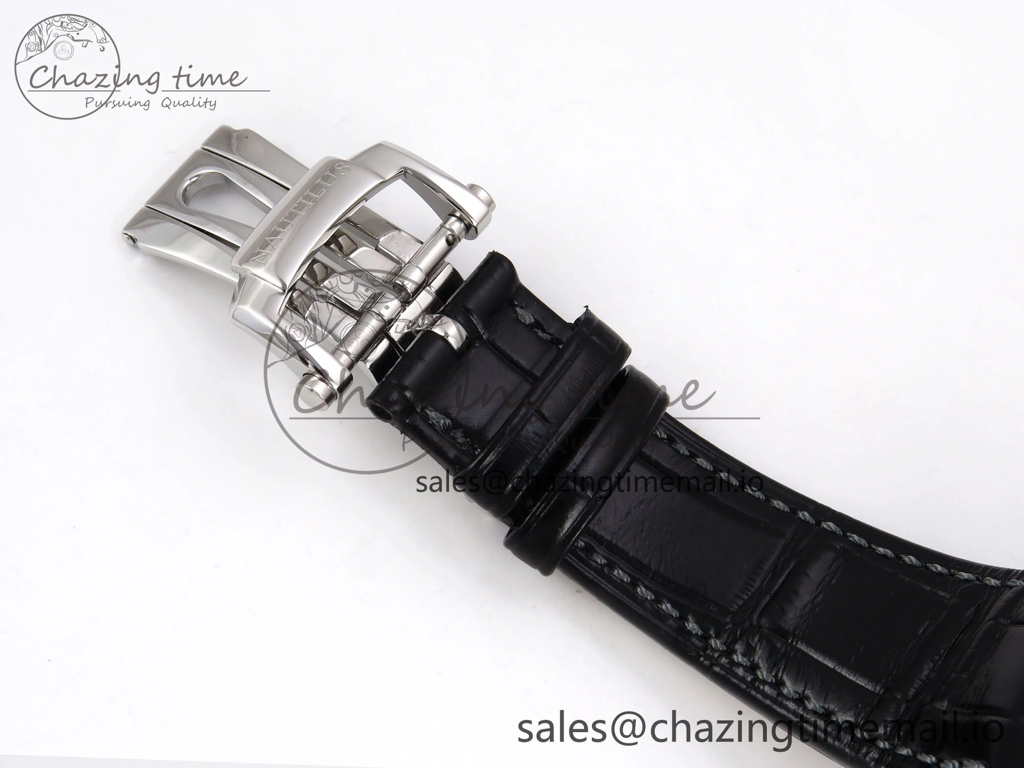 Nautilus 5712 SS PPF 1:1 Best Edition Blue Dial Diamonds Bezel on Black Leather Strap A240 Super Clone V MultiPurpose 8695