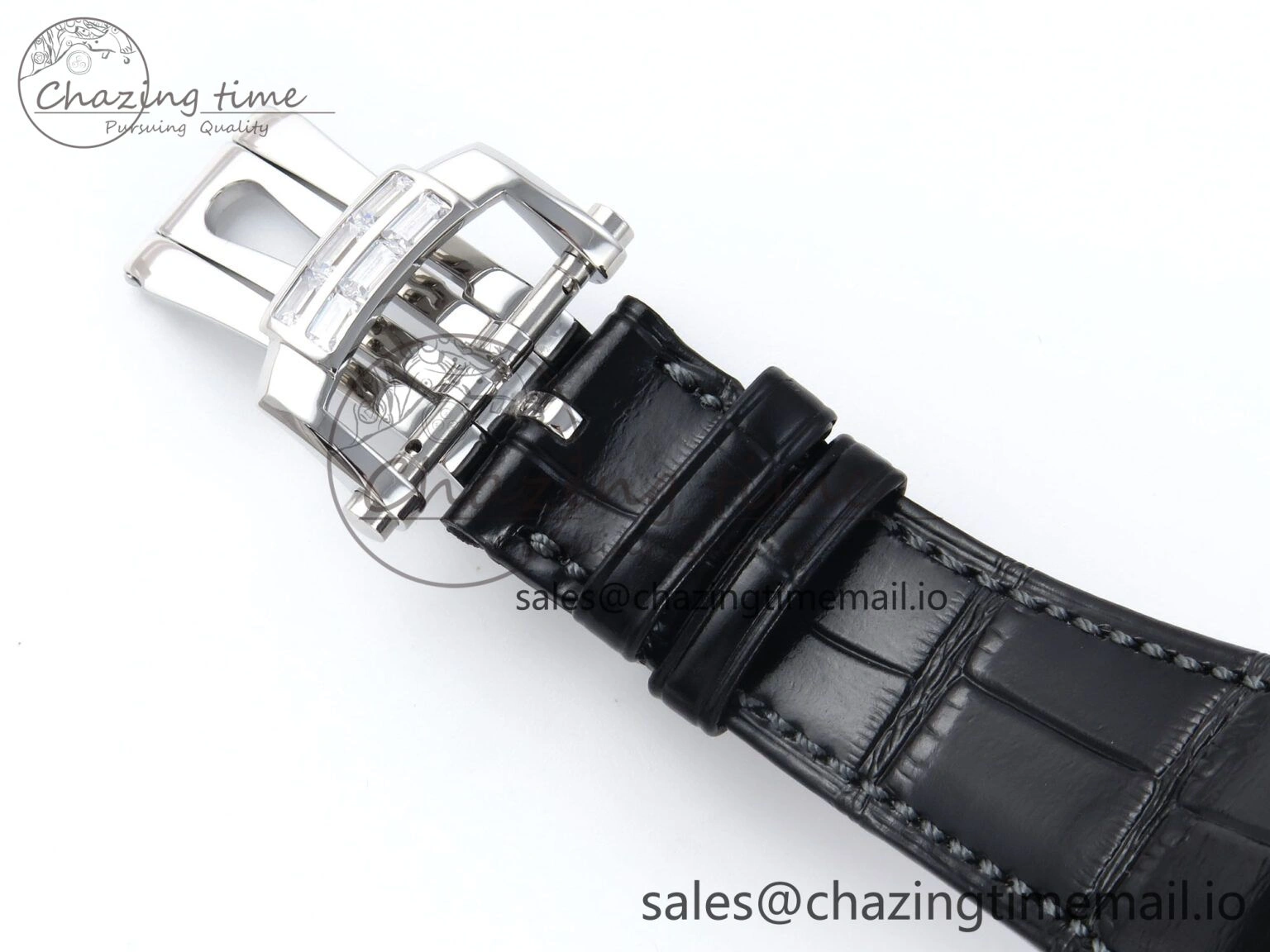BestValue Nautilus 5712 SS PPF 1:1 Best Edition Blue Dial Diamonds Bezel on Black Leather Strap A240 Super Clone V 8674