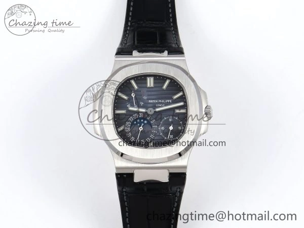Packable Nautilus 5712 SS PPF 1:1 Best Edition Blue Dial on Black Leather Strap A240 Super Clone V 8742