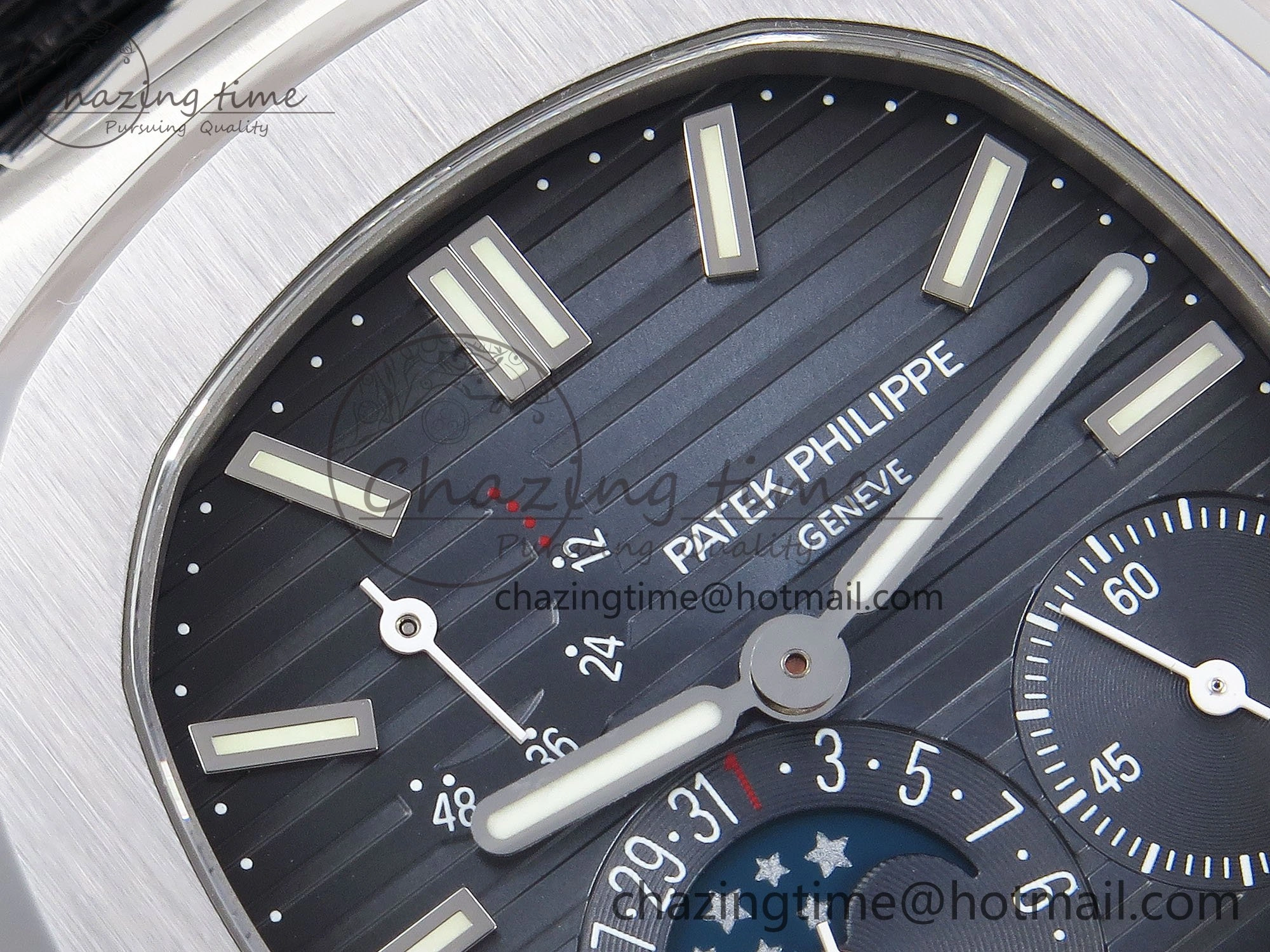 Packable Nautilus 5712 SS PPF 1:1 Best Edition Blue Dial on Black Leather Strap A240 Super Clone V 8742
