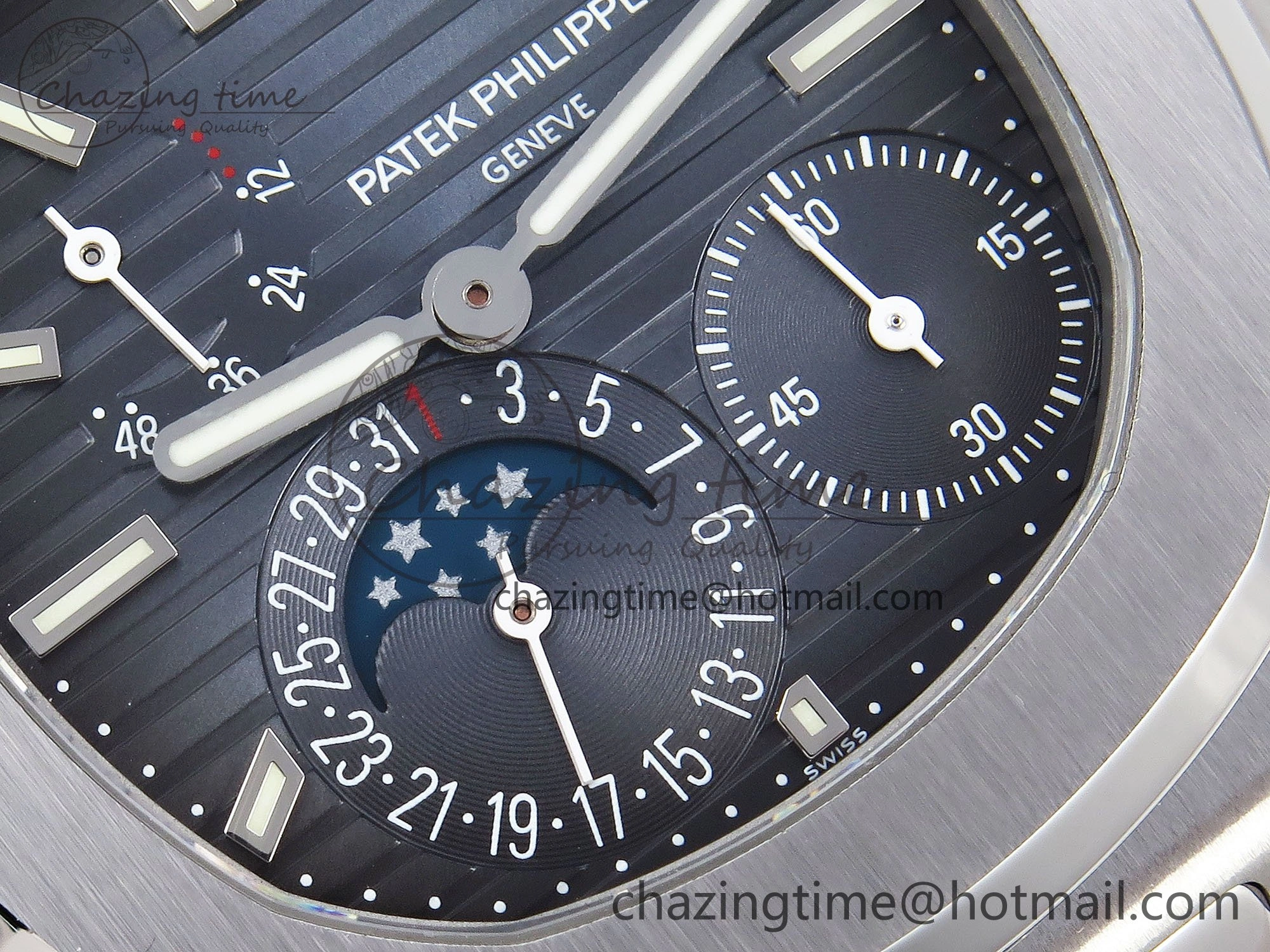 Packable Nautilus 5712 SS PPF 1:1 Best Edition Blue Dial on Black Leather Strap A240 Super Clone V 8742