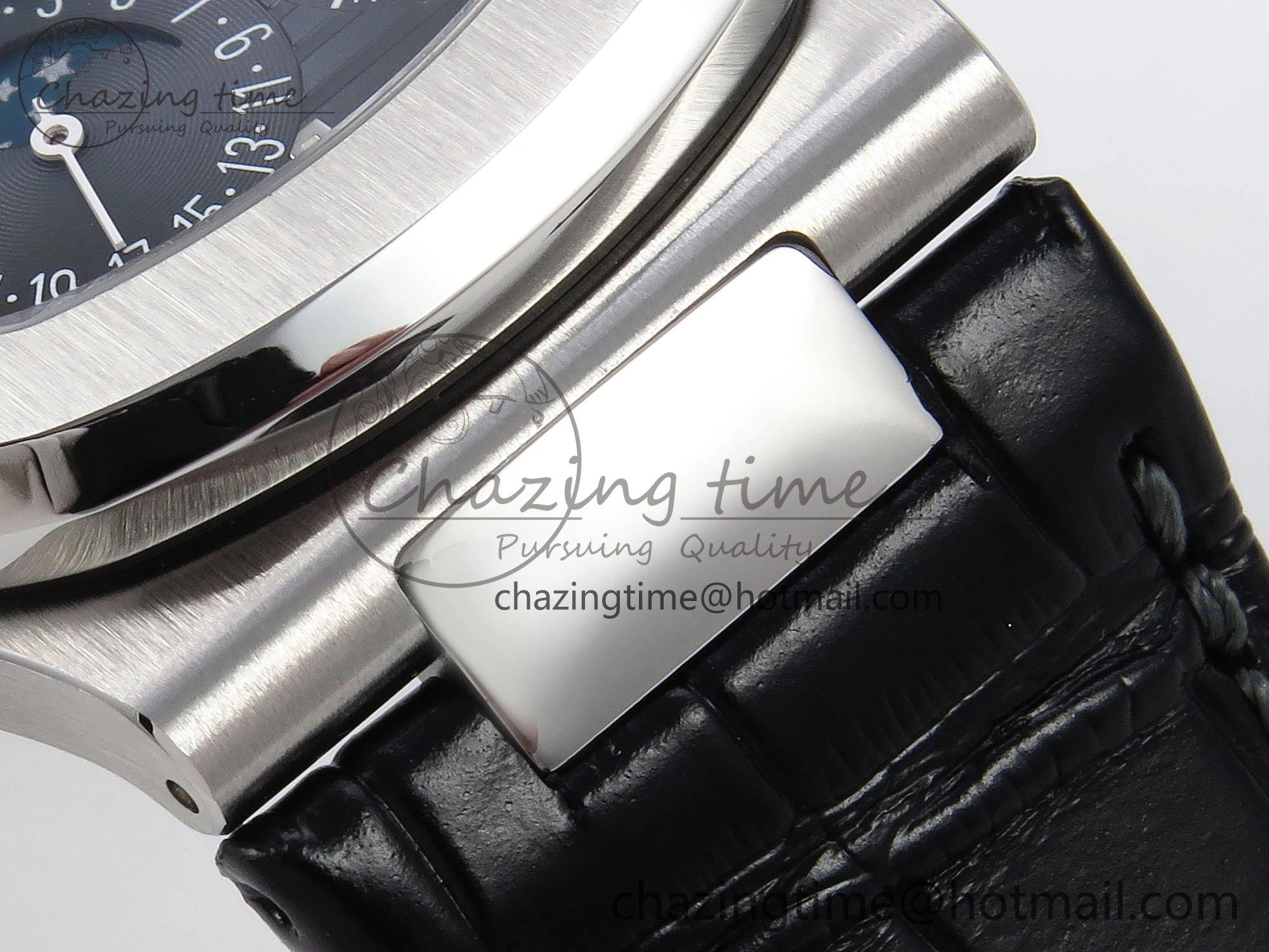 Packable Nautilus 5712 SS PPF 1:1 Best Edition Blue Dial on Black Leather Strap A240 Super Clone V 8742