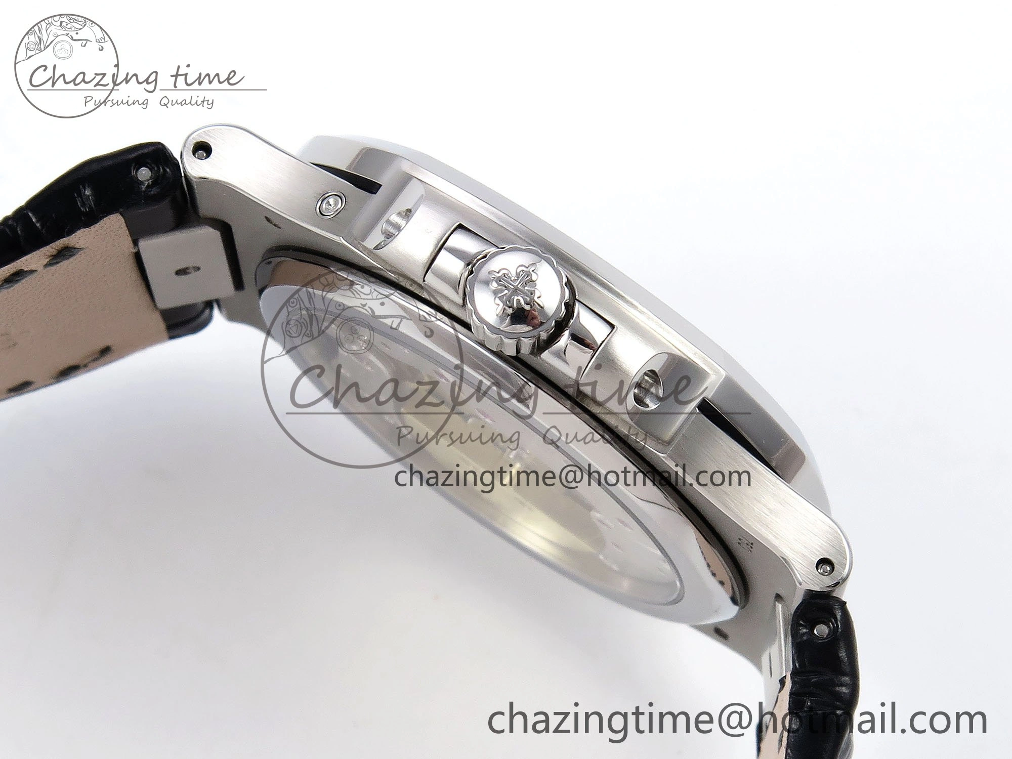 Packable Nautilus 5712 SS PPF 1:1 Best Edition Blue Dial on Black Leather Strap A240 Super Clone V 8742