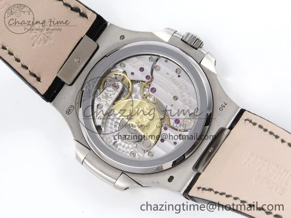 Packable Nautilus 5712 SS PPF 1:1 Best Edition Blue Dial on Black Leather Strap A240 Super Clone V 8742