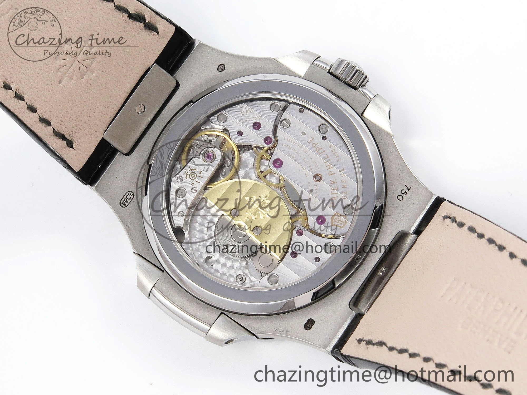 Packable Nautilus 5712 SS PPF 1:1 Best Edition Blue Dial on Black Leather Strap A240 Super Clone V 8742
