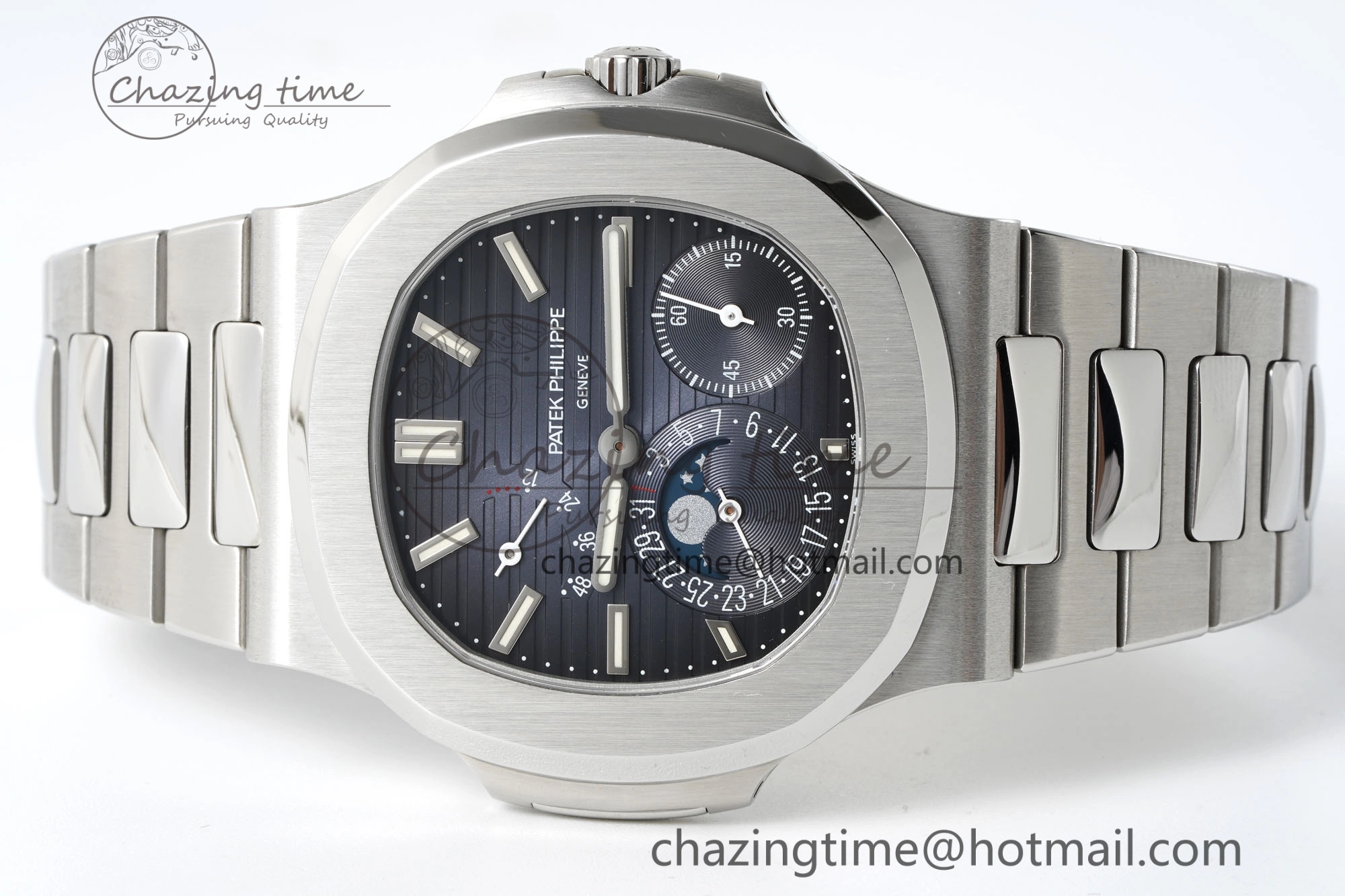 Nautilus 5712 SS PPF 1:1 Best Edition Blue Dial on SS Bracelet A240 Super Clone V Sophisticated 8827