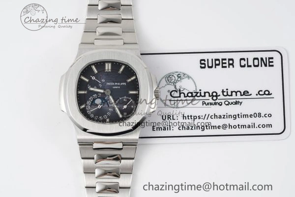 Nautilus 5712 SS PPF 1:1 Best Edition Blue Dial on SS Bracelet A240 Super Clone V Sophisticated 8827