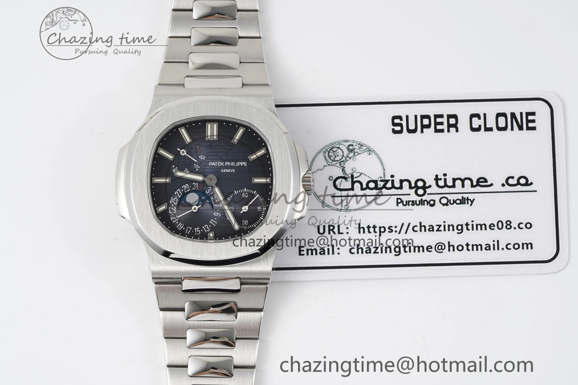 Nautilus 5712 SS PPF 1:1 Best Edition Blue Dial on SS Bracelet A240 Super Clone V Sophisticated 8827