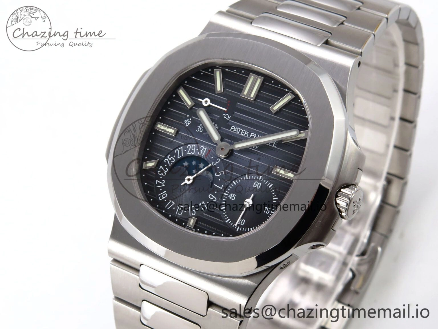 Effortless Nautilus 5712 SS PPF 1:1 Best Edition Blue Dial on SS Bracelet PPF240 Super Clone V4+ 8654
