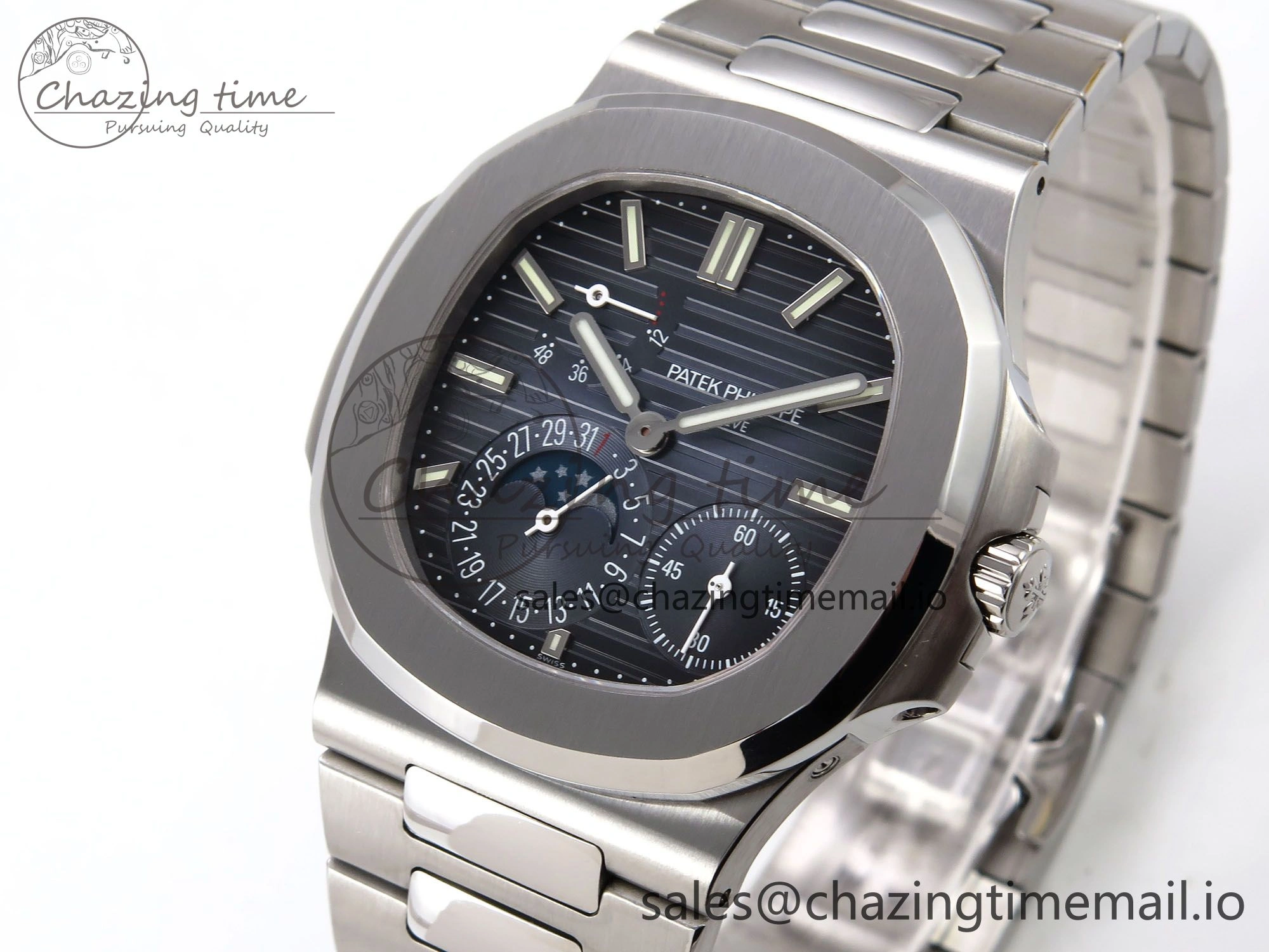 Effortless Nautilus 5712 SS PPF 1:1 Best Edition Blue Dial on SS Bracelet PPF240 Super Clone V4+ 8654