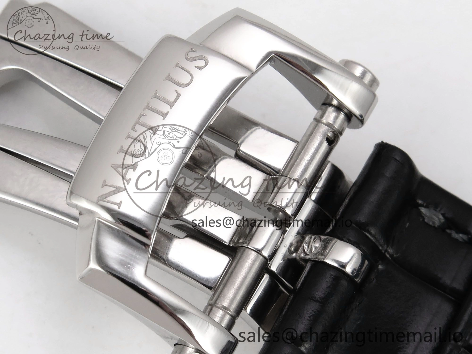 Stylish Nautilus 5712 SS PPF 1:1 Best Edition Gray Dial Diamonds Bezel on Black Leather Strap A240 Super Clone V 8698