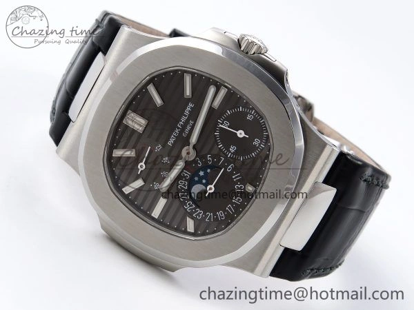 SmartChoice Nautilus 5712 SS PPF 1:1 Best Edition Gray Dial on Black Leather Strap A240 Super Clone V 8722